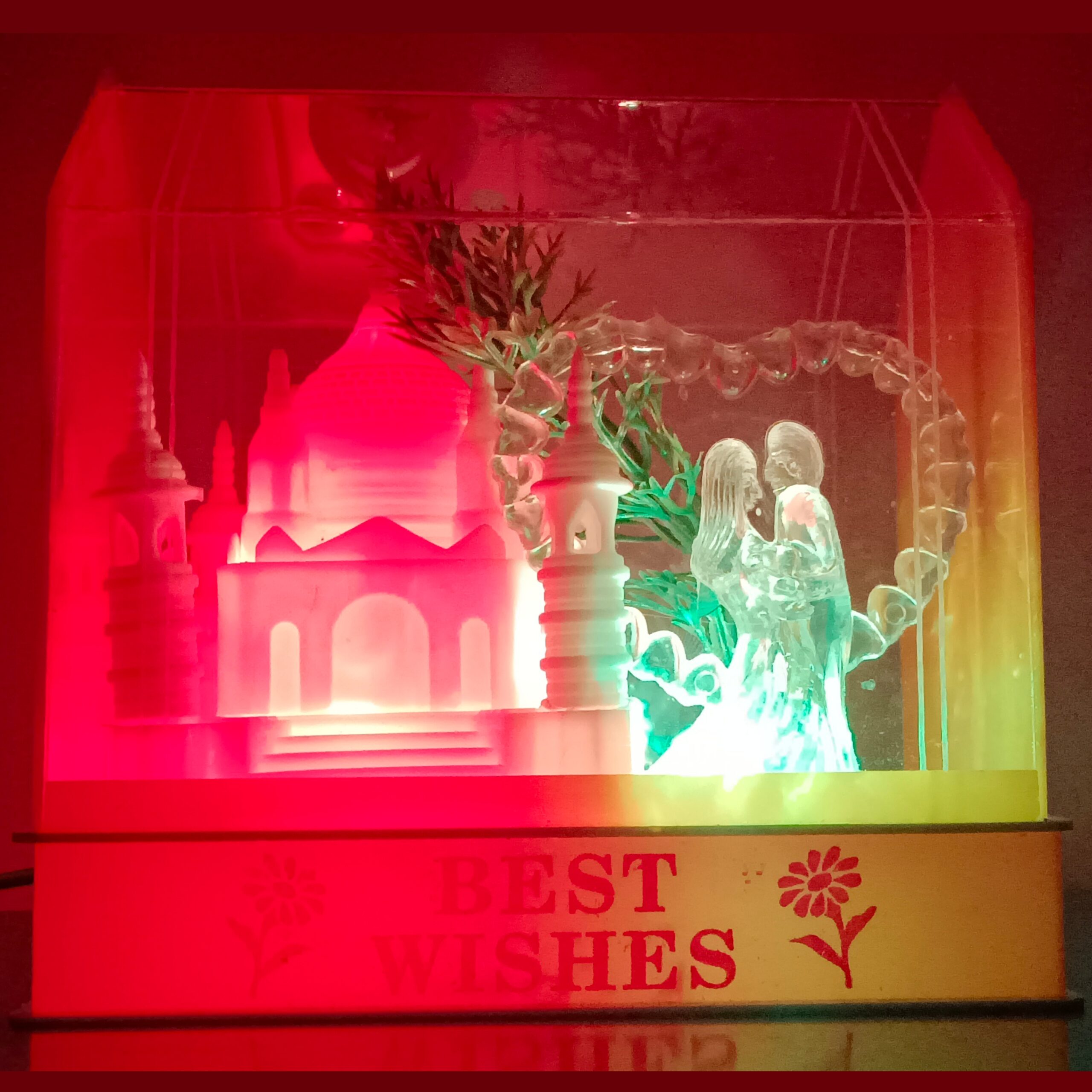 Couple Making Love to Each Other with Colorful Light Lit up in Front of Taj Mahal Suitable for Floor,Table,Bedroom Gifts - Image 5