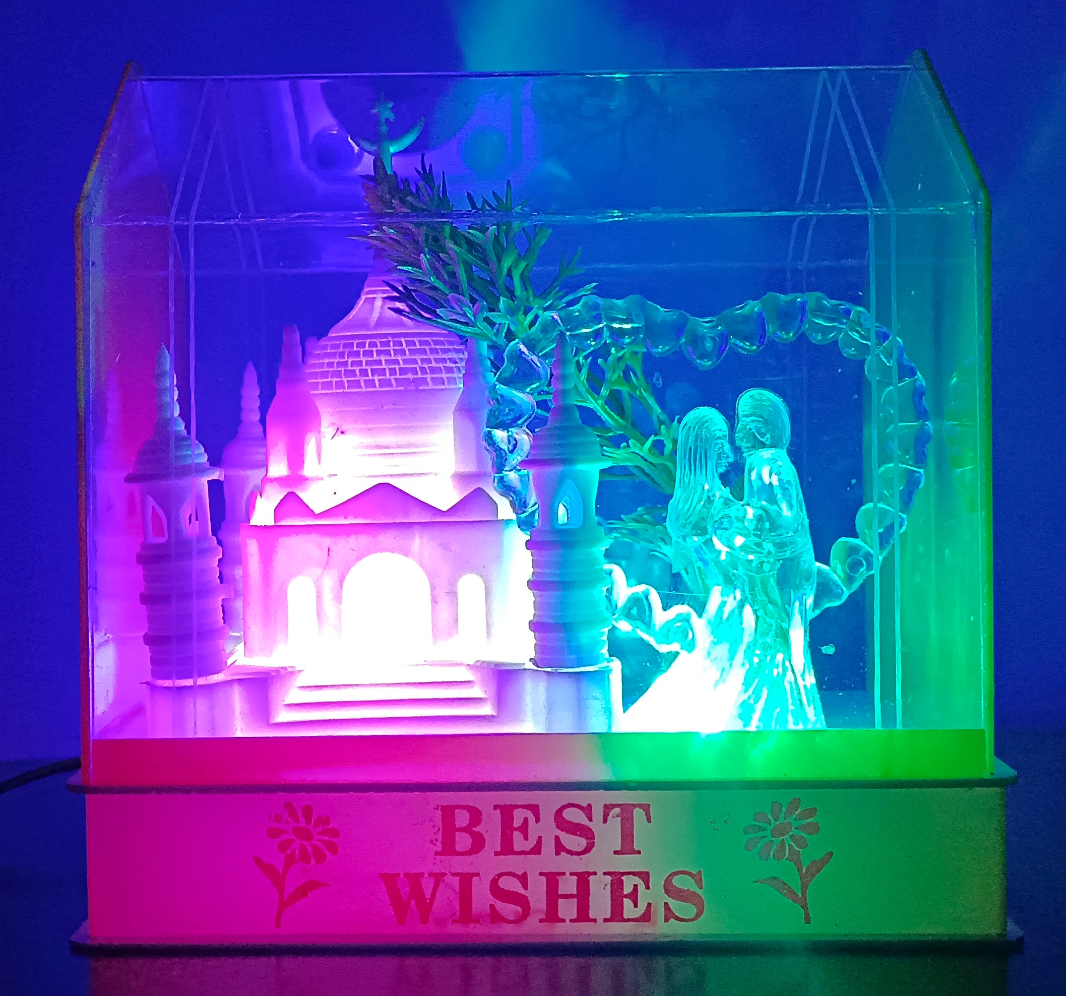 Couple Making Love to Each Other with Colorful Light Lit up in Front of Taj Mahal Suitable for Floor,Table,Bedroom Gifts - Image 7